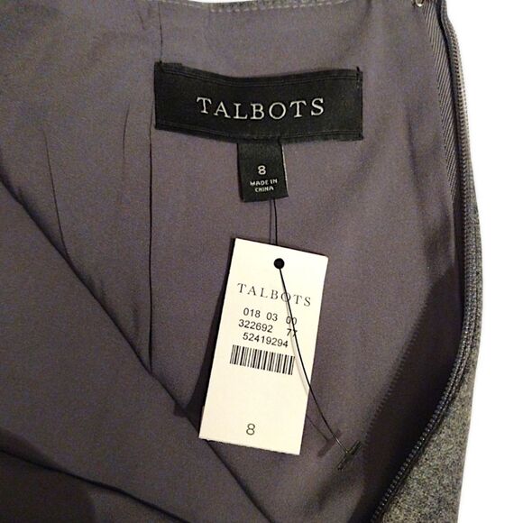 Talbots Wool Blend Sequined Pencil Skirt w/ Scallop Hem, Size 8, Gray/Silver NWT - Picture 8 of 8
